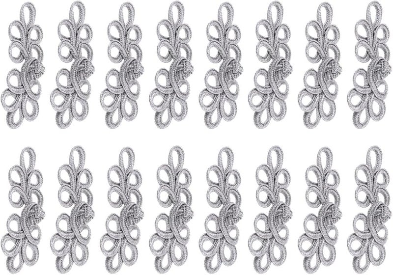 Veemoon 16Pcs Silver Gold Five Petal Knot Sewing Buttons For Wedding Dress Crafts - Image 1